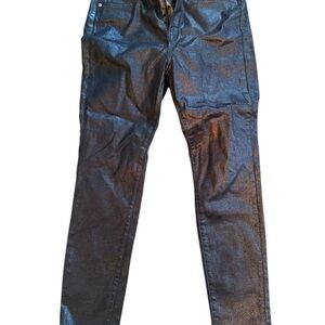 LOFT Metallic Silver Coated Skinny Jeans